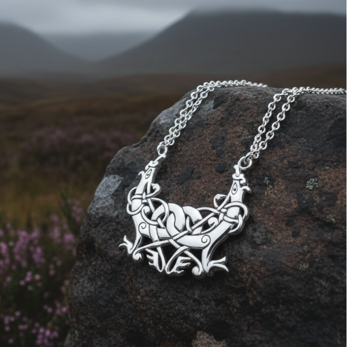 Airica Celtic Viking Silver Necklace in Sterling Silver — view 4