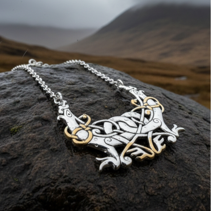 Airica Celtic Viking Silver Necklace in Sterling Silver