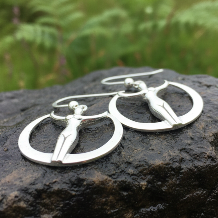 Astra Star Goddess Crescent Moon Earrings