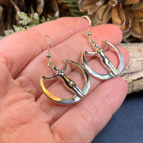 Astra Star Goddess Crescent Moon Earrings — view 5