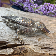 Load image into Gallery viewer, Tethra Realistic Raven Brooch
