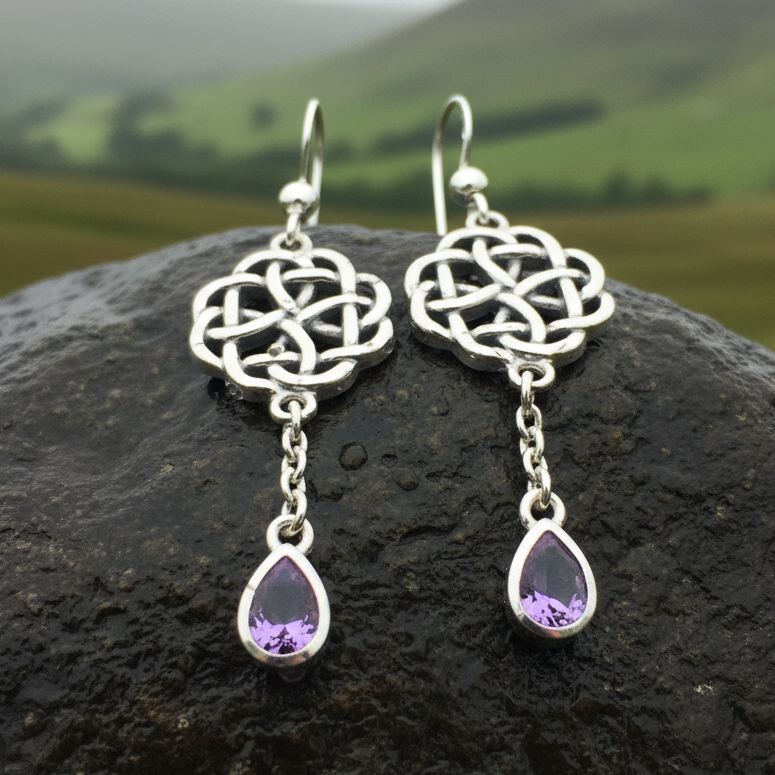 Kate Celtic Knot Earrings in Sterling Silver