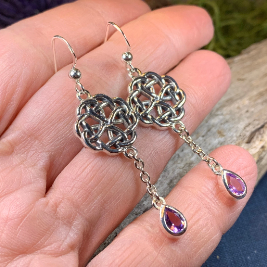 Kate Celtic Knot Earrings in Sterling Silver — view 7