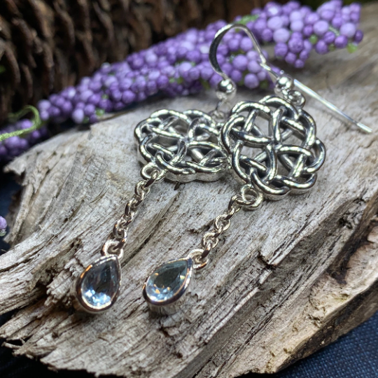 Kate Celtic Knot Earrings in Sterling Silver — view 10