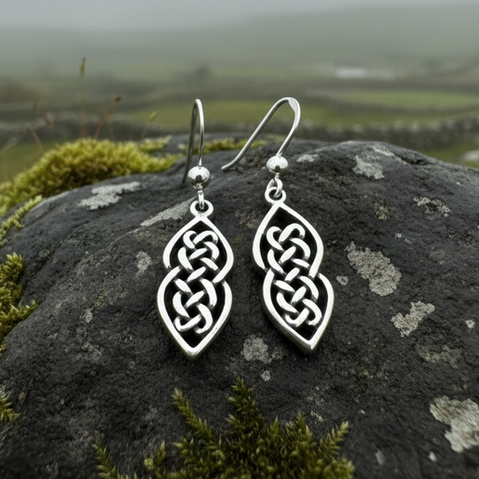 Monica Celtic Knot Earrings in Sterling Silver
