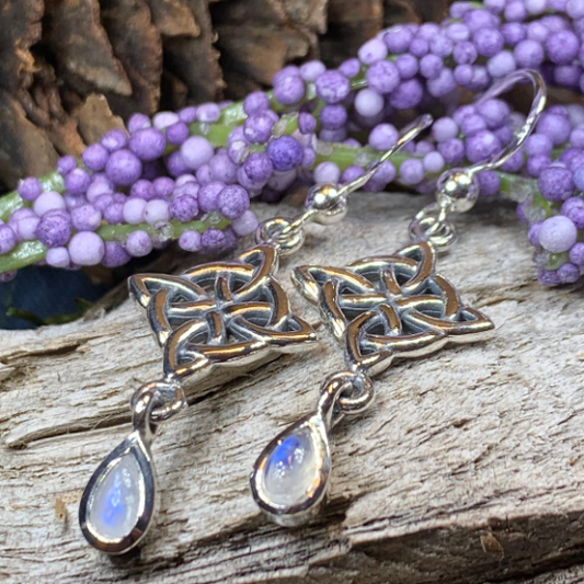 Quaternary Celtic Knot Earrings in Sterling Silver — view 8