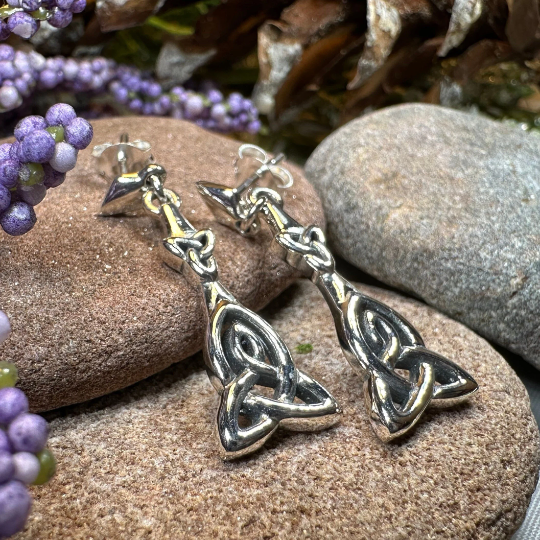 Mother's Knotwork Celtic Earrings in Sterling Silver — view 7
