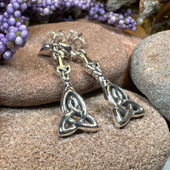 Mother's Knotwork Celtic Earrings in Sterling Silver