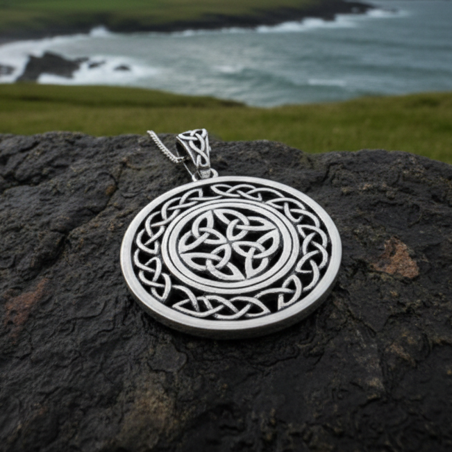 Runa Four Trinity Knot Necklace in Sterling Silver