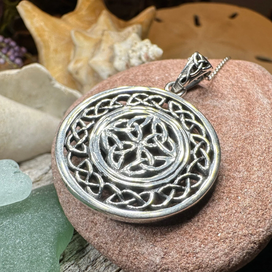 Runa Four Trinity Knot Necklace in Sterling Silver — view 6
