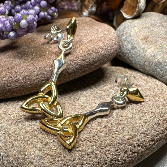 Ethne Celtic Trinity Knot Earrings in Sterling Silver
