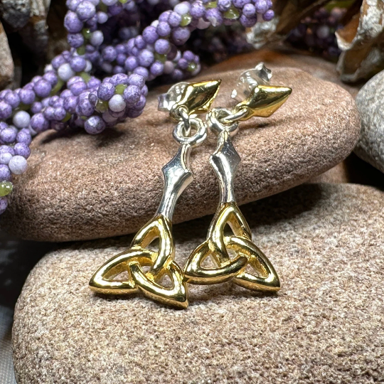 Ethne Celtic Trinity Knot Earrings in Sterling Silver
