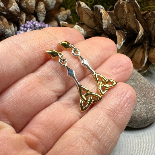 Ethne Celtic Trinity Knot Earrings in Sterling Silver