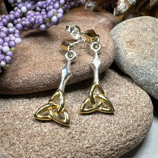Ethne Celtic Trinity Knot Earrings in Sterling Silver