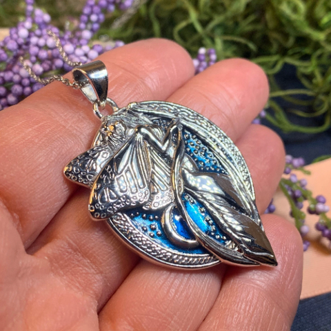 Load image into Gallery viewer, Blue Moon Fairy Necklace in Sterling Silver
