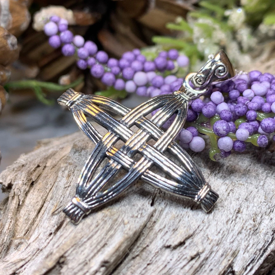 Protection Irish St. Brigid's Cross Necklace in Sterling Silver — view 7