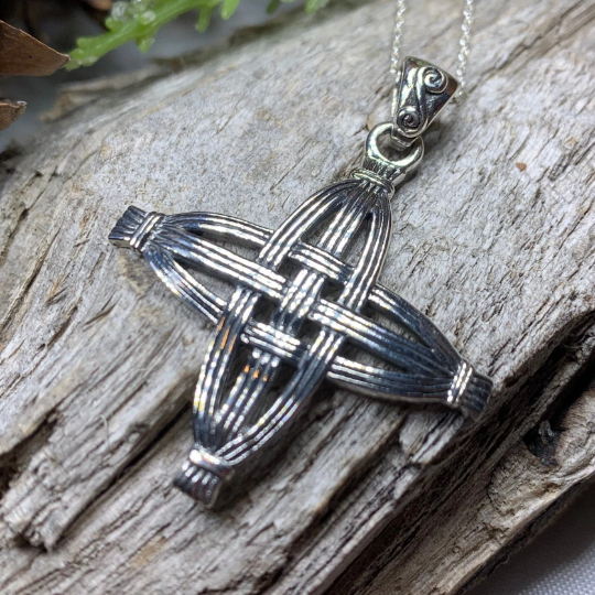 Protection Irish St. Brigid's Cross Necklace in Sterling Silver — view 5