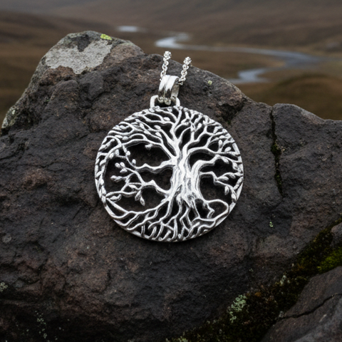 Load image into Gallery viewer, Solstice Tree of Life Silver Necklace
