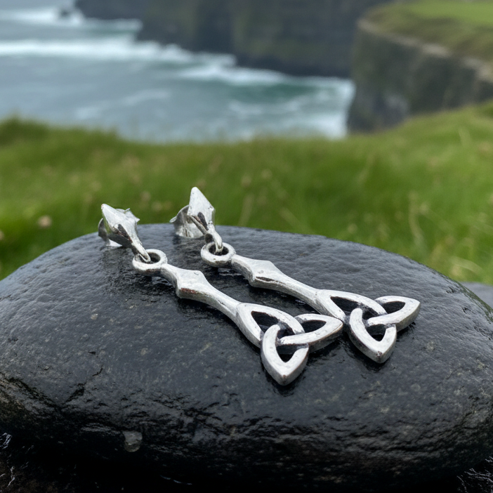Enchanted Celtic Trinity Knot Earrings in Sterling Silver