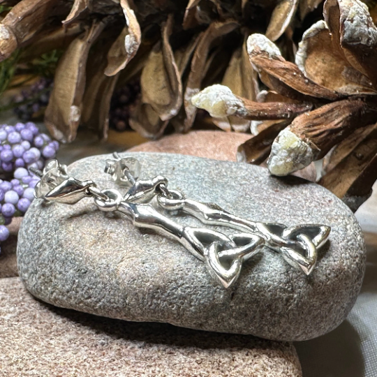 Enchanted Celtic Trinity Knot Earrings in Sterling Silver