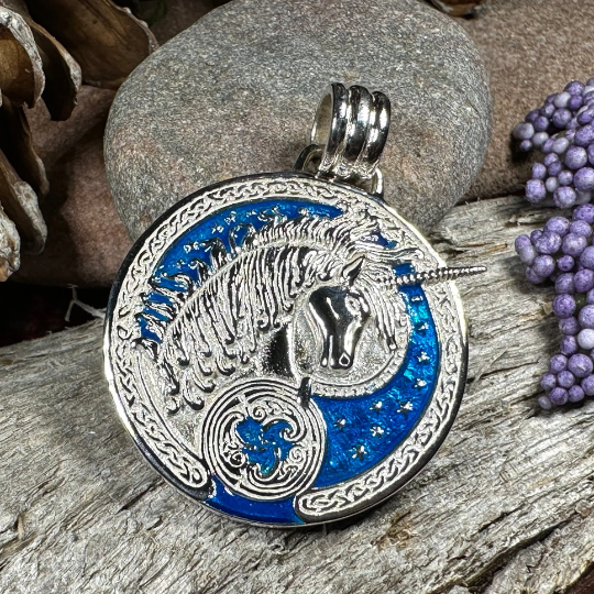 Celtic Unicorn Necklace in Sterling Silver