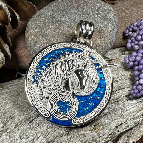 Load image into Gallery viewer, Celtic Unicorn Necklace in Sterling Silver
