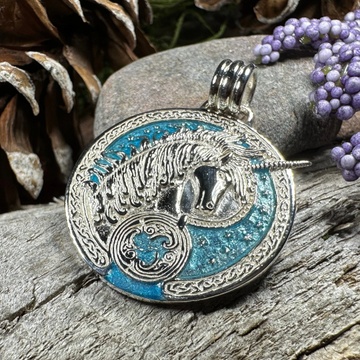 Celtic Unicorn Necklace in Sterling Silver — view 6
