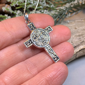 Triskel Celtic Cross Necklace