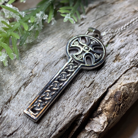 Canice Celtic Cross Necklace in Sterling Silver