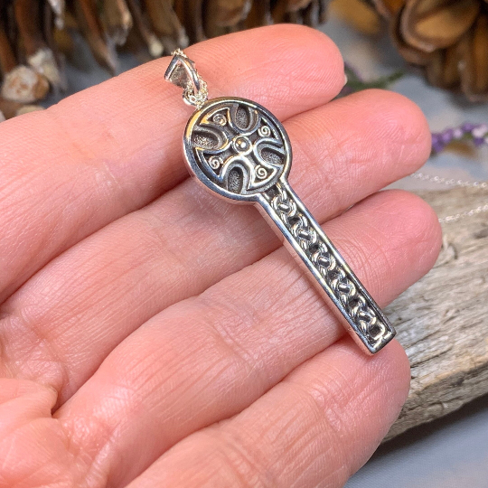 Canice Celtic Cross Necklace in Sterling Silver