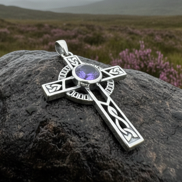 Lanis Celtic Cross Necklace in Sterling Silver