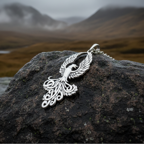 Load image into Gallery viewer, Glory of the Phoenix Necklace in Sterling Silver
