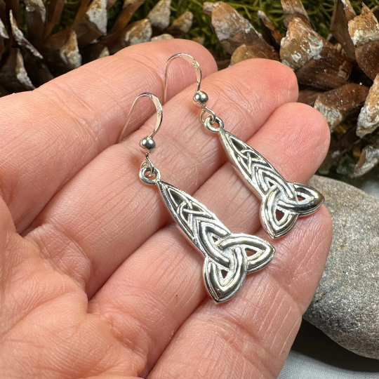 Keelia Celtic Trinity Knot Earrings in Sterling Silver