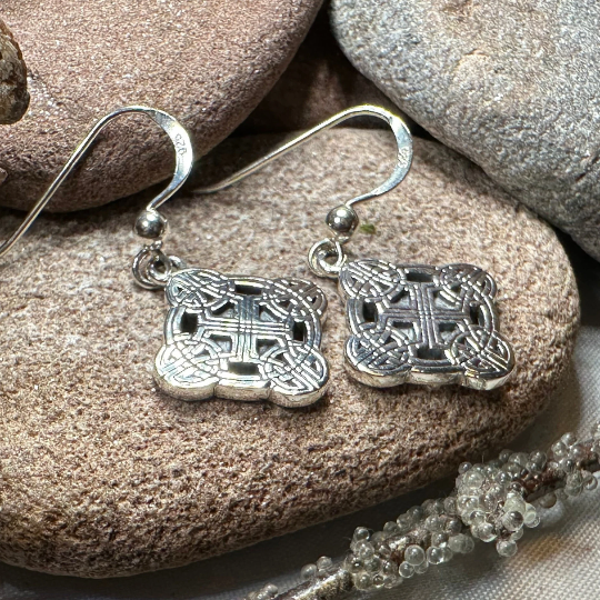 Mirna Celtic Knot Earrings in Sterling Silver — view 6