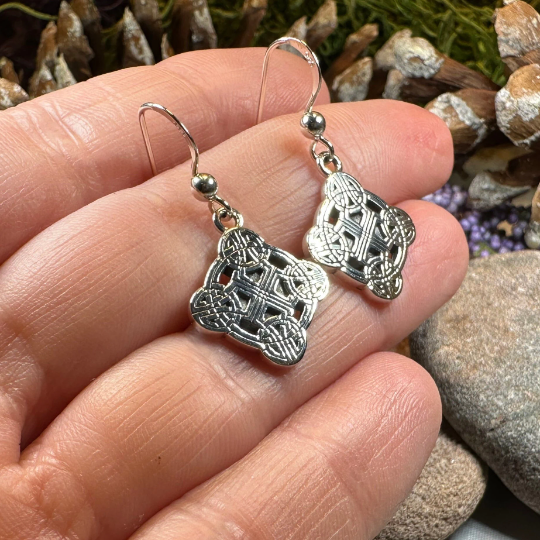 Mirna Celtic Knot Earrings in Sterling Silver — view 5