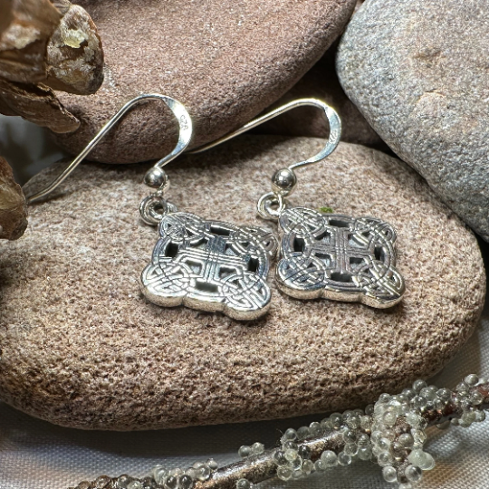Mirna Celtic Knot Earrings in Sterling Silver — view 2