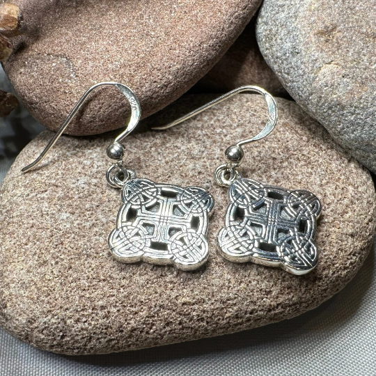 Mirna Celtic Knot Earrings in Sterling Silver — view 3