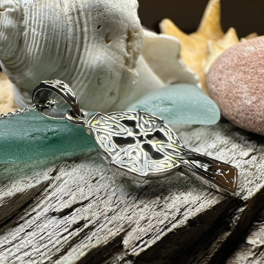 Dungloe Celtic Cross Necklace in Sterling Silver