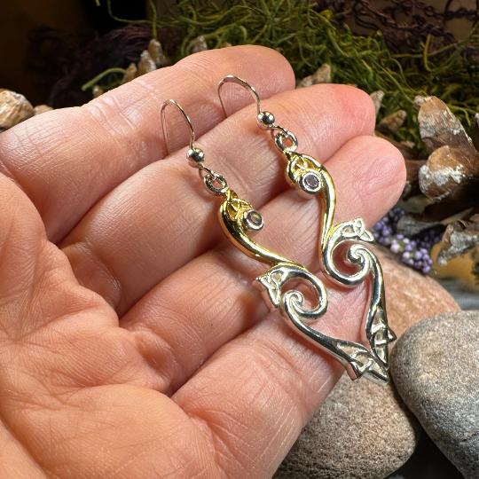 Mystic Dreamer Trinity Knot Earrings with Amethysts — view 7
