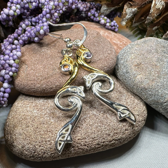 Mystic Dreamer Trinity Knot Earrings with Amethysts — view 6