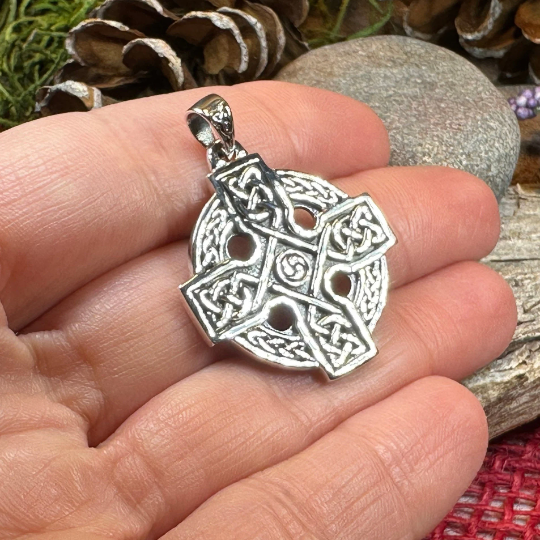 Lyre Celtic Cross Necklace — view 3