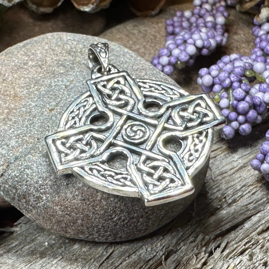 Lyre Celtic Cross Necklace — view 5