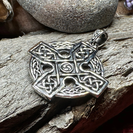 Lyre Celtic Cross Necklace — view 8