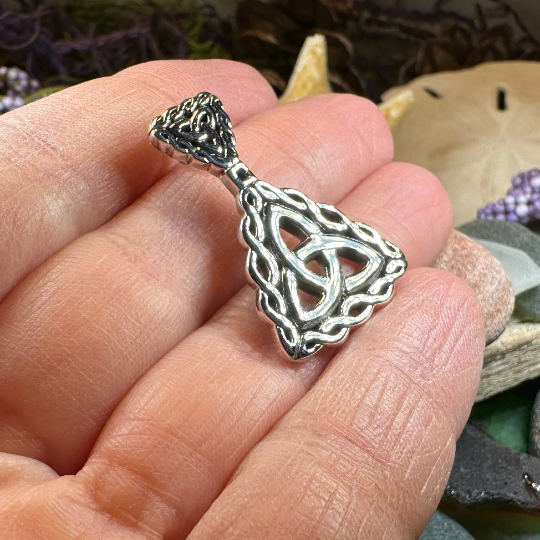 Naomh Celtic Trinity Knot Necklace in Sterling Silver — view 8