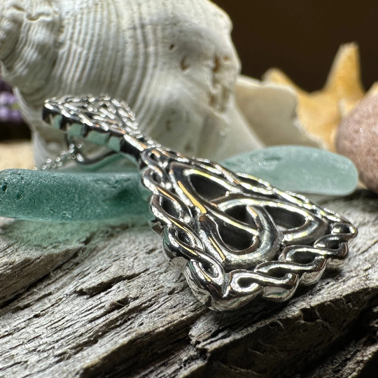 Naomh Celtic Trinity Knot Necklace in Sterling Silver — view 3