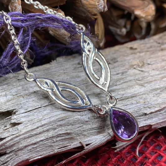 Lilias Celtic Knot Necklace in Sterling Silver — view 5