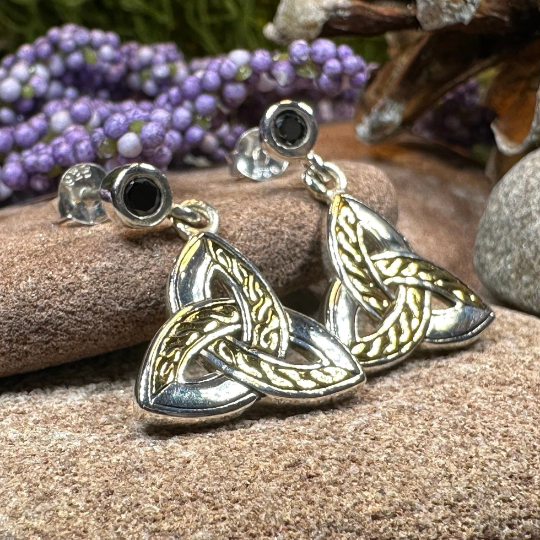 Muriel Trinity Knot Earrings Celtic Crystal Design Jewelry