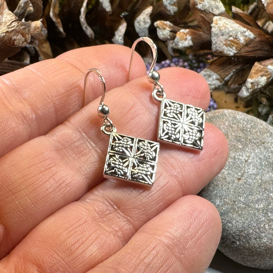 Enya Celtic Knot Earrings in Sterling Silver — view 4