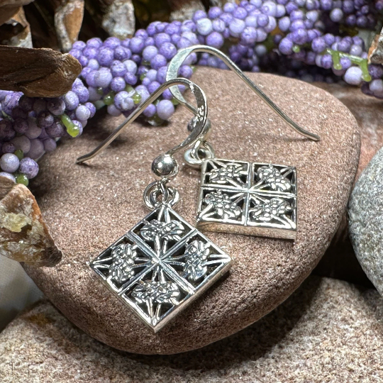 Enya Celtic Knot Earrings in Sterling Silver — view 3