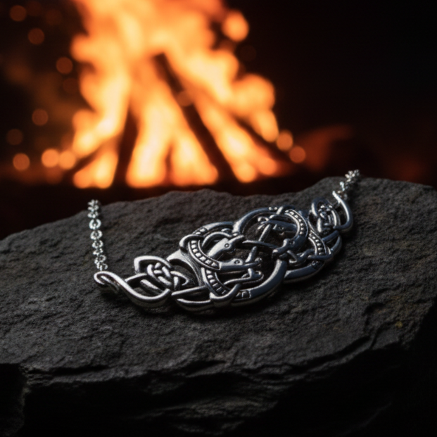 Revna Celtic Viking Necklace in Sterling Silver